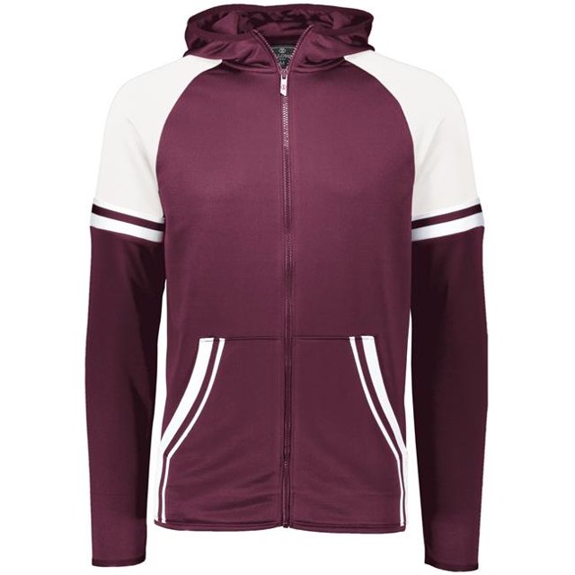 Adult Retro Grade Jacket, Maroon & White - Medium