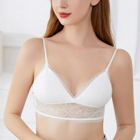 

Lace Bralette for Women Adjustable Strap Sexy Lace Bralette Padded Lace Bandeau Bra with Straps for Women Girls
