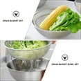 thumbnail image 6 of CRILSTYLEO Stainless Steel Drain Basket Bowl Set for Home Use Silver Kitchen Colander Rice Washing Basket Set 1.5qt, 6 of 7