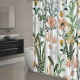 thumbnail image 3 of Wildflower Botanical Shower Curtain for Bathroom Decor Floral Flower Plant Green Leaves Bathroom Accessories 72x72in, 3 of 7