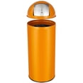 thumbnail image 2 of Heavy Duty Push Lid Trash, Kitchen Stainless Steel Waste Bin for Home, Office, Restroom, Floor-Friendly, Easy to Clean for Indoor & Outdoor Applications, Orange, 2 of 7