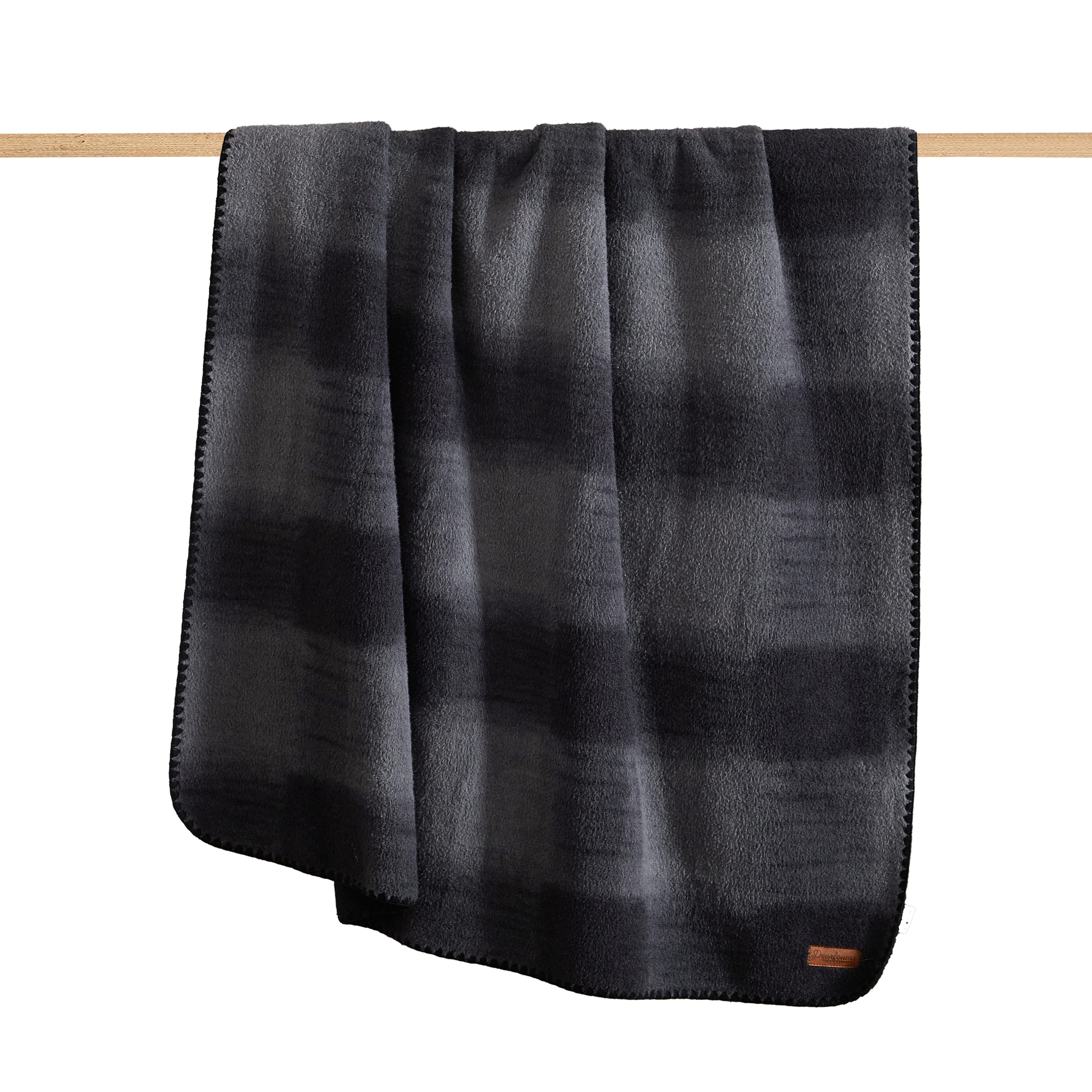 Dearfoams Reversible Faux Wool Oversized Couch Throw Blanket, Black, 50 x 70 in