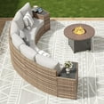 thumbnail image 5 of Papajet 6-Piece Patio Furniture Set, Half-Moon Sectional Sofa, Outdoor Cushions, Beige, 5 of 6