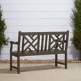 thumbnail image 2 of Renaissance 4-Foot Gray Wash Wood Patio Garden High-back Bench, 2 of 5