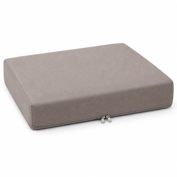 Outdoor Ottoman Replacement Cushion, 4" High-Density Foam, 23" x 19", Hazel, Water-Repellent Spun Polyester with Non-Slip Base