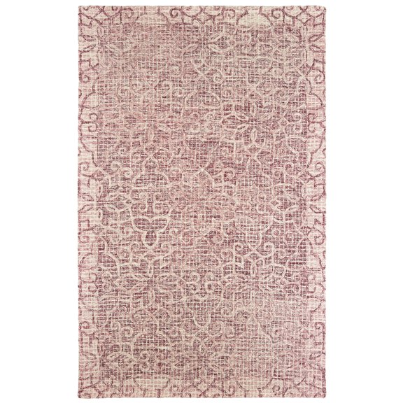 Moretti Pride Area Rug 55601 Pink Scrolls Bordered 2' 6" x 8' Rectangle
