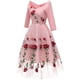 thumbnail image 2 of Mujeres Vintage Rose Bordado Temperamento V-cuello Sexy Vestido de hilo de red de manga larga Fridja  qw4528, 2 of 6