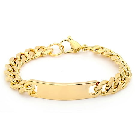 Hmy Jewerly 18k Gold Plated Id Bracelet