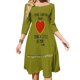 thumbnail image 1 of Vestido de escote cuadrado Vestido de verano dulce Vestido elegante con estampado halter para mujer Navidad Navidad Cómo robar la Navidad, 1 of 6