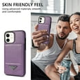 thumbnail image 6 of Allytech Vintage Wallet Back Case for Apple iPhone 11, PU Leather Slim Fit Shell Cards Holder Stand Shockproof Bumper Phone Case Cover for Apple iPhone 11 - Purple, 6 of 6