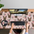 thumbnail image 4 of Long Mouse Pads for Desk,German Shepherd and Pioneer Flower Desk Mats on Top Of Desks, Desk Mouse Pad Extra Large with 3mm Non-Slip Base and Stitched Edge for Gaming,Office,Work,Home 47.3"x23.6", 4 of 6
