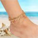 thumbnail image 5 of 1 tobillera (dorada) con cadena para tobillo, colgante chapado en onda con campanas, sandalia, pulsera de tobillo, cadena para pies para mujeres y niñas Sincero Electrónica, 5 of 5