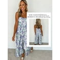 thumbnail image 3 of STARVNC Women Floral Print Open Back Sleeveless Wide Leg Sling Romper, 3 of 3