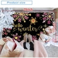 thumbnail image 3 of Hello Winter Snowflake Welcome Doormat Rug Golden Pink Snow Indoor Outdoor Door Mat Christmas Entrance Non Slip Rubber Backing Front Mat Kitchen Floor Decoration 17 x 29 Inch (Pink), 3 of 6