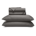 thumbnail image 3 of Superior Pavo Cotton 700 Thread Count 20" Deep Pocket Sheet Set, King, Charcoal, 3 of 13