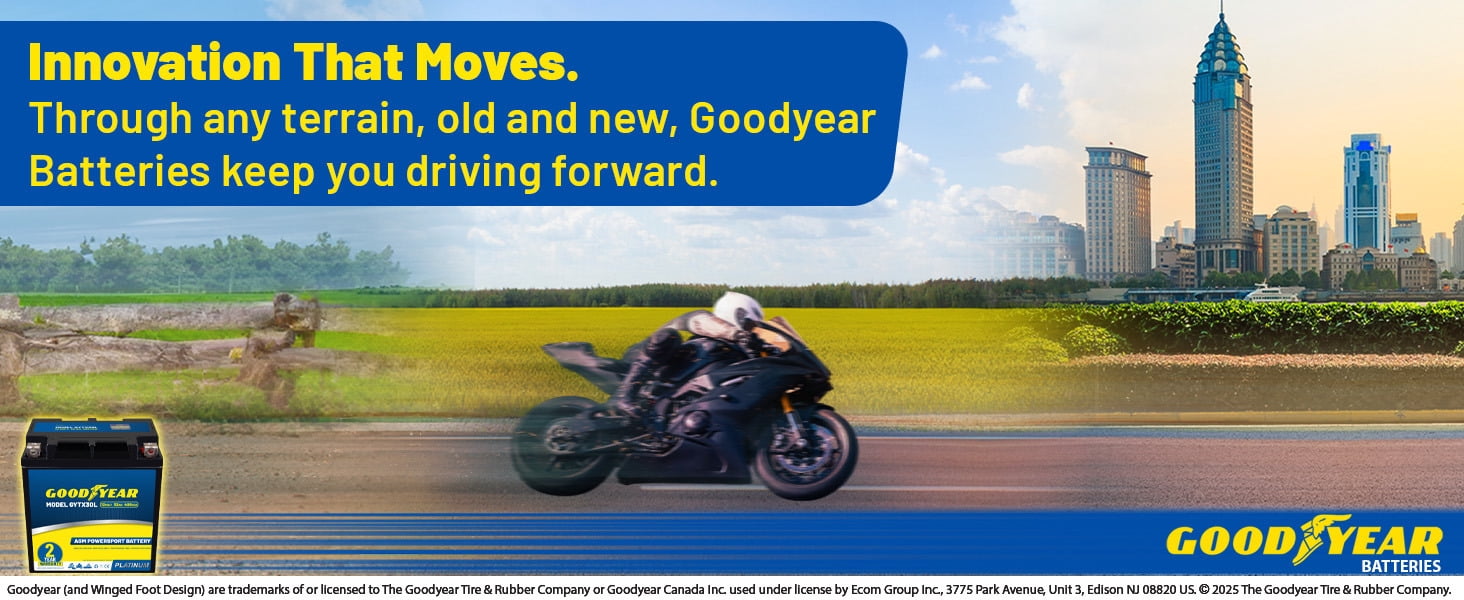 Goodyear GYTX30L - 12 Volt 32 AH, 400 CCA, Rechargeable High-Performance, Maintenance Free, SLA - AGM Battery for Motorcycle, ATV, UTV, Scooter, Snowmobile, Motorbike and more!