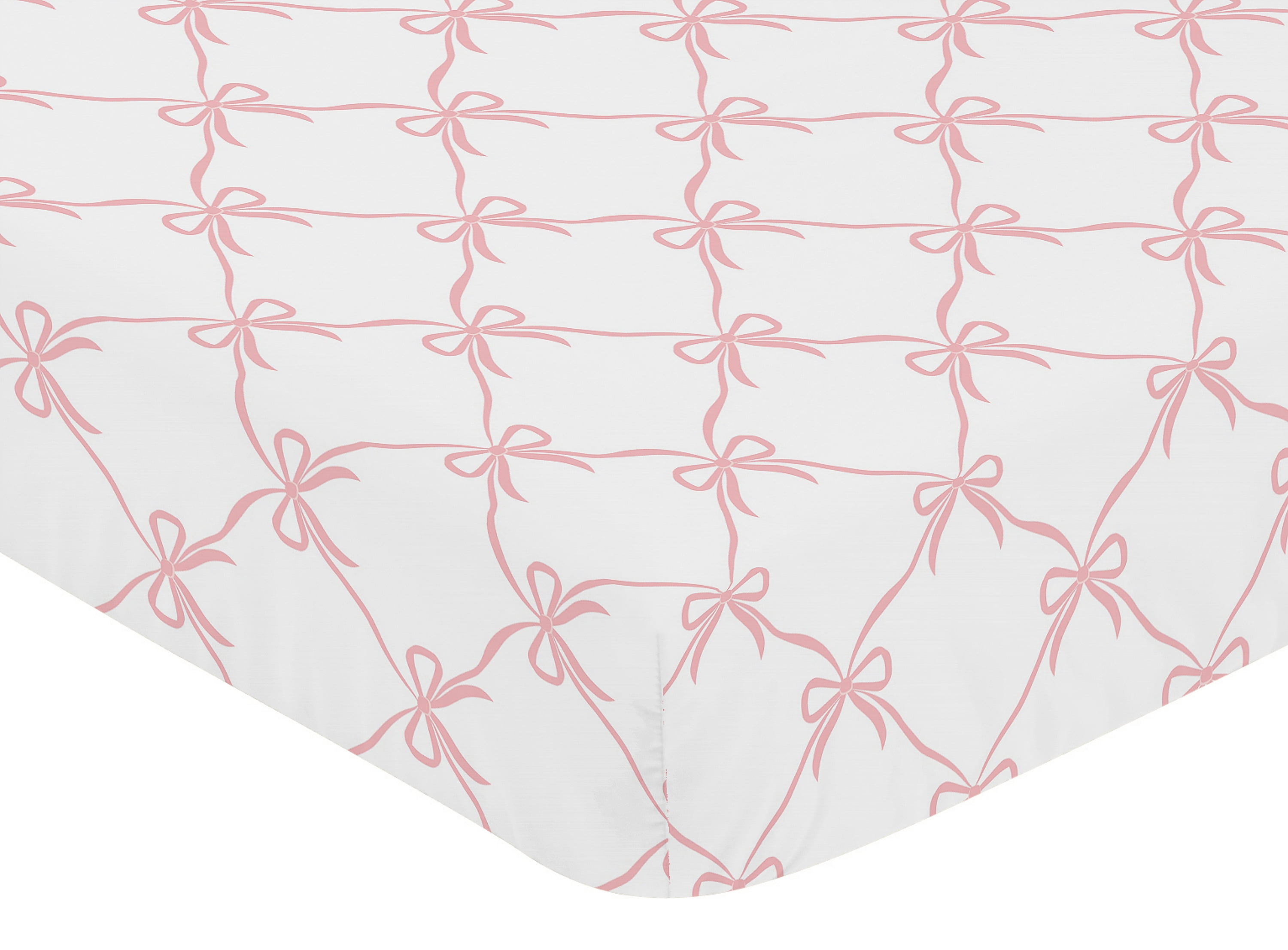 Sweet Jojo Designs Bow for Ballerina and Ballet Bows Collection Girl Fitted Crib Sheet