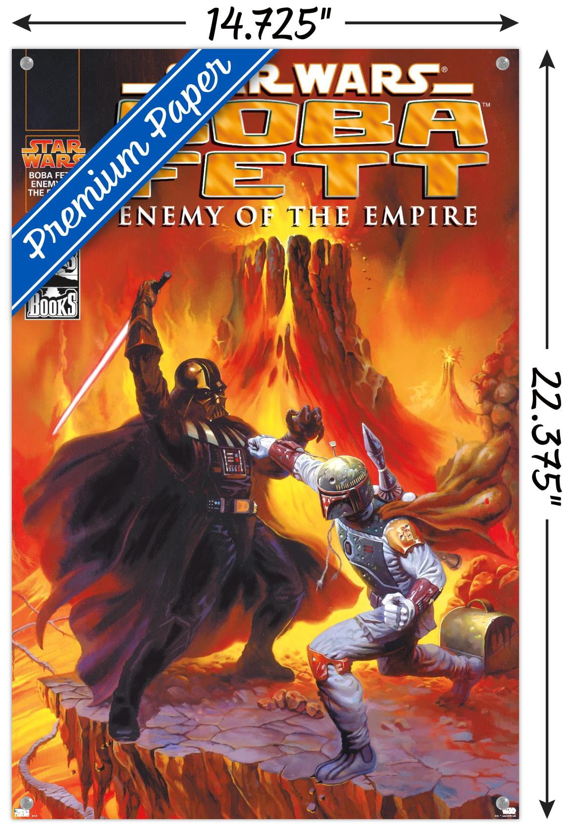 Star Wars: Saga - Boba Fett - Enemy Wall Poster with Pushpins, 14.725" x 22.375"
