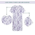 thumbnail image 5 of Women's Adaptive Poly / Cotton Backwrap Gown (Lilac With Flowers 04, XX-Large), 5 of 8