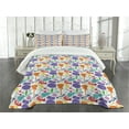 thumbnail image 3 of Ambesonne Music Quilted Bedspread Set 3 Pcs, Colorful Instruments Bass, Queen Size, Multicolor, 3 of 5