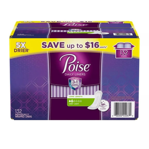 Poise Very Light Absorbency Liner, Long (132 ct.)
