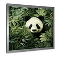 thumbnail image 2 of Designart "Panda in Bamboo Foliage Hideaway II" Animals Framed Wall Art Decor - Modern Green Panda Bedroom Framed Canvas Wall Art, 2 of 6