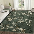 thumbnail image 4 of Garvee 9'x12' Modern Area Rug Washable Floral Accent Carpet with Non-Slip Backing, Stain-Resistant Soft Rugs Low Pile Floor Mats, Botanical Print Rug for Living Room, Bedroom, Dining Room, Green, 4 of 9