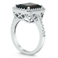 thumbnail image 2 of SZUL Women's Garnet and Diamond Halo Cocktail Ring in 14K White Gold, 2 of 5