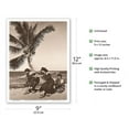 thumbnail image 2 of Hawaiian Hula Beach Dancers - Vintage Sepia Toned Photograph by Alan Houghton c.1960s - Master Art Print (Unframed) 9in x 12in, 2 of 4
