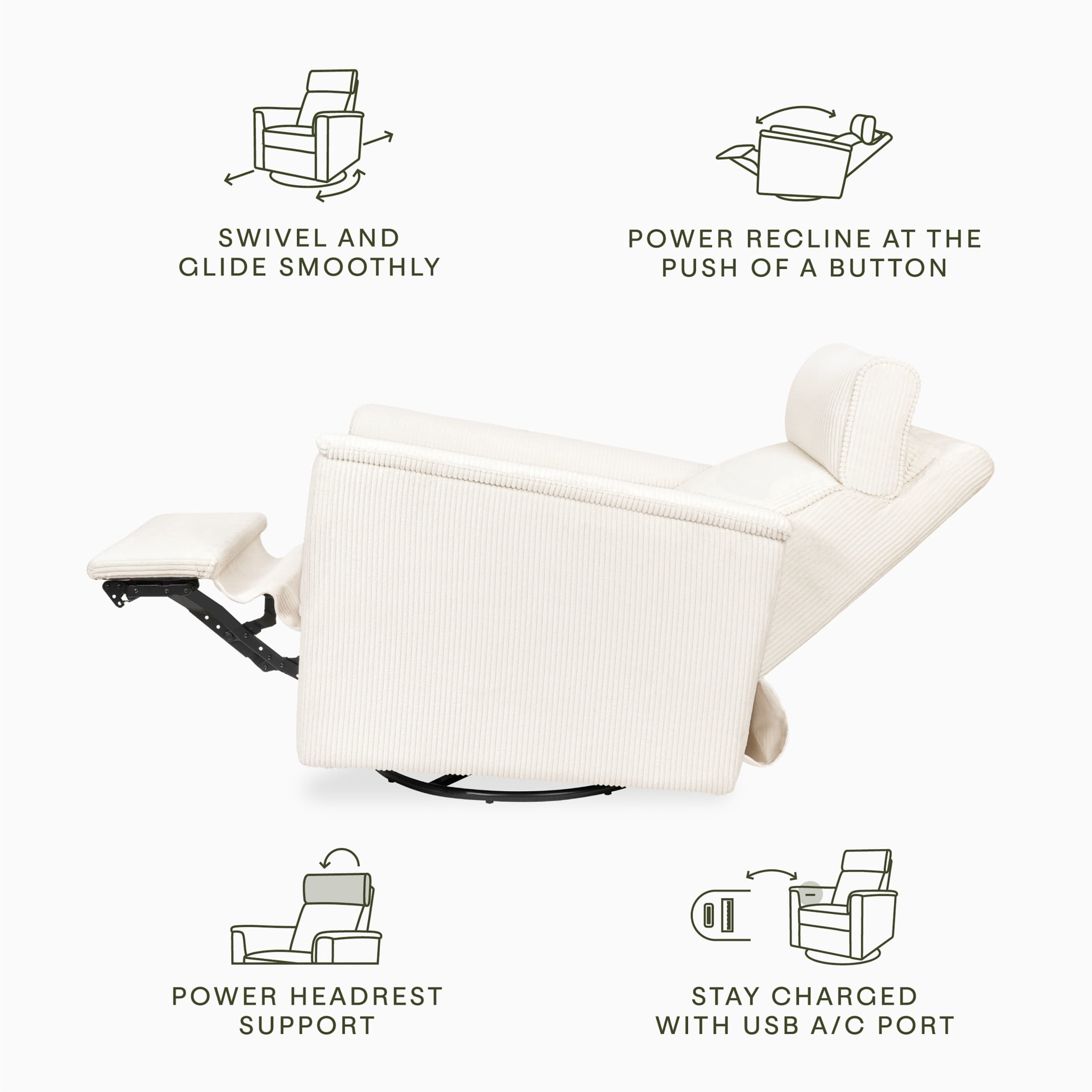 Monogram by Namesake Willa Plus Power Glider Recliner w/ Power Headrest