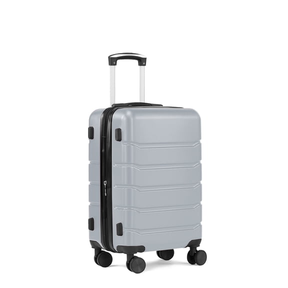 GIANNA 20 Inch Hardside Luggage, Expandable Rolling Luggage with TSA Lock and Spinner Wheels, Light Gray