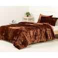 thumbnail image 3 of DecorAvenue Ultra Luxury Velevt Duvet Cover Set 3 Pc Comforter Cover Set for Home Decoration with Zip Closure no Filling Brown Color Twin Size 68" x 90" Inches, 3 of 6