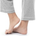 thumbnail image 5 of Fruit of the Loom Women's Pipped Button Down Sleep Set, Light Grey Heather, Small, 5 of 6