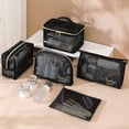 thumbnail image 4 of Mesh Visible Cosmetic Bag, Double Zippers with Handle Storage Bag,Large Capacity Portable Travel Mesh Makeup Bag, 4 of 10