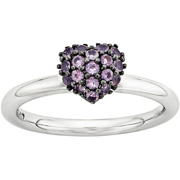 Amethyst Sterling Silver Heart Ring