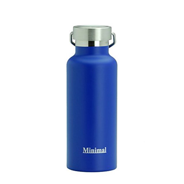 Minimal Bouteille d'Eau Isolée à Double Paroi en Acier Inoxydable - 17oz Bleu - Isolation sous Vide à Double Paroi en Acier Inoxydable 18/8