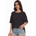 thumbnail image 5 of Women's Crew Neck Short Sleeve T-Shirts - Summer Casual Tee Tops, Lightweight Comfort Fit, 5 of 6