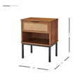 thumbnail image 3 of NPD Furniture Caine 20" Rattan Woven Nightstand in Brown/Black, 3 of 10