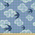 thumbnail image 2 of Abstract Art Fabric by the Yard, Birds Flying over the Clouds Happiness Freedom Celebration Cartoon Style, Upholstery Fabric for Dining Chairs Home Decor Accents, Pale Azure Blue by Ambesonne, 2 of 5