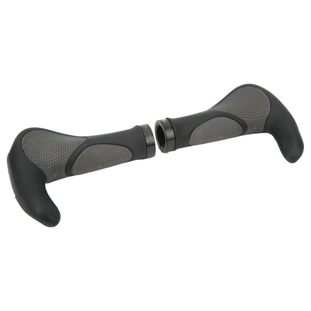Bike Handle Grips, Bike Handlebar Grips Horn Shape TPR Rubber Imitation Palm Pattern For Road Bike