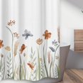 thumbnail image 3 of Sweet JoJo Designs Boho Chic Bohemian Watercolor Garden Floral Wildflower Decorative Bathroom Fabric Bath Shower Curtain 72x72 Rust Blue Green Mustard Flower Vintage Botanical Room Decor Showercurtain, 3 of 5