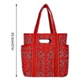 thumbnail image 3 of Women's Americana Cut Out Tote Bag,Red Bandana Print Shoulder Tote Bag with Multiple Pockets,Large Capacity Casual Handbag for Daily Use, 3 of 6