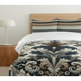 thumbnail image 4 of Ambesonne Floral Duvet Cover Set, Huddles of Curlicue Leaves, King, Dark Reseda Green Dusk, 4 of 4