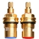 thumbnail image 3 of 2 Pcs Faucet Valves Set Replacement Brass Ceramic Stem Disc Cartridge Quarter Turn 1/2" for Bathroom Kitchen, 3 of 5