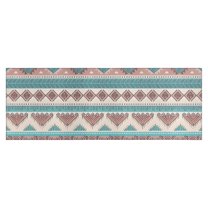 Blue and Pink Diamond Shaped Boho Pattern Kitchen Rug Mat,Kitchen Runner Rugs Non Skid Washable,Decorative Kitchen Floor Mats for Kitchen,Sink,Laundry,17"X47"