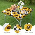 thumbnail image 3 of Sunflower Elastic Tablecloth for 34x34 Inch Table, Reusable Wrinkle-Free Polyester for Kitchen, RV or Balcony Use, 3 of 5