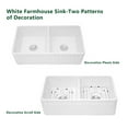 thumbnail image 2 of Ceramic White 33”18"*10" Kitchen Double Basin Farmhouse Sink Rectangular Vessel Sink, 2 of 8