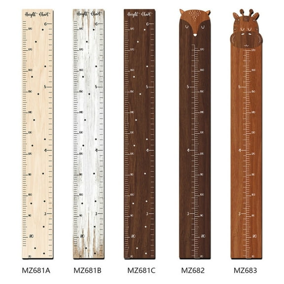 Msgweeeg Wooden Kids Growth Chart Height Ruler Wall Mounted Baby Boy Girl Room Milestone Marker Hand Painted Rustic Measure Track Decorative Gift for Nursery Playroom Classroom