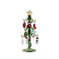 thumbnail image 2 of Tabletop Glass Christmas Tree Ornament Set, Mini Tree with Detachable Hanging Decorations for Office Desk Mantel Home Holiday Winter Decor, 2 of 7