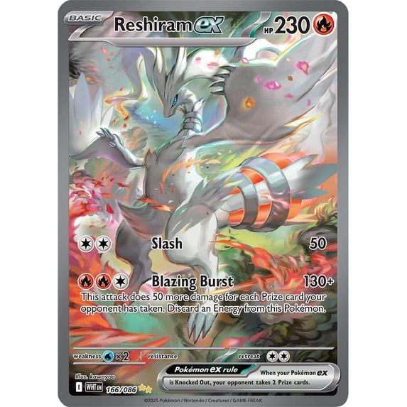 Pokemon White Flare Special Illustration Rare Reshiram ex #166
